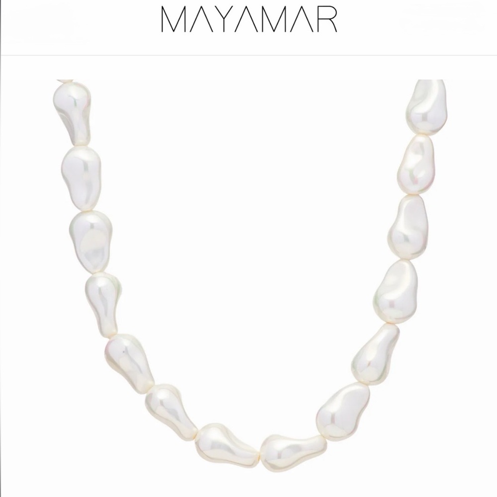 Mayamar White Baroque Pearl Necklace